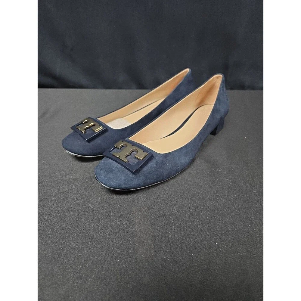TORY BURCH NIB Women Size 7.5 M Navy Gigi Suede Pumps